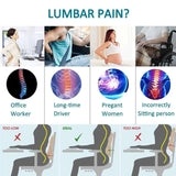 Lumbar Support Pillow Memory Foam Car Seat Waist Cushion Relieve Back Pain Soft and Comfortable For Office Home Car Aimak Store