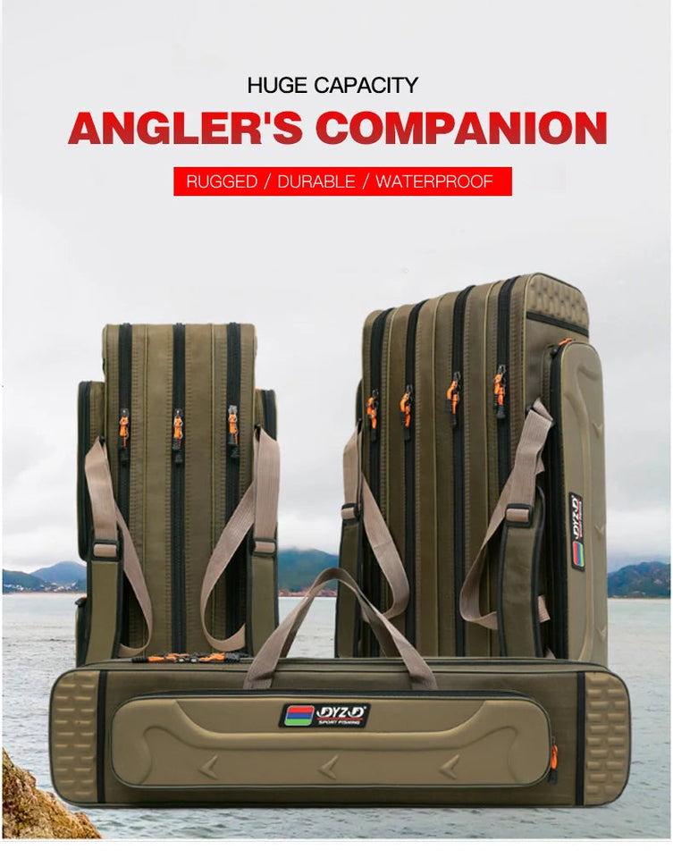 NON-Foldable 2/3/4 Layer Fishing Rod Tackle Bag 80/100/120/130CM Multifunctional Fish Reel Lure Line Tools Storage Case Gear Aimak Store