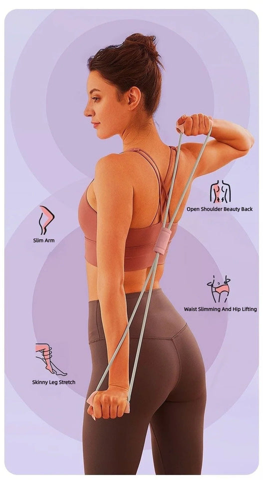 8 Tensioner Yoga Bands Exercise Stretch Itness Equipment Figure Elastic Pull Rope For Slimming Multi-Function Straps Band Aimak Store