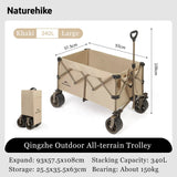 Naturehike Big Wheels Heavy Duty Folding Cart Outdoor Large Capacity Wagon Cart Beach Wagon For Sand Pull Trolley Camping Cart Aimak Store