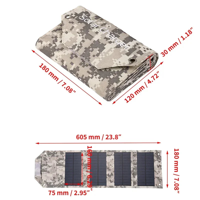60W 80W 100W Foldable Solar Panel 5V USB Portable Folding Bag Battery Charger for Phone Outdoor Camping Waterproof Power Bank Aimak Store