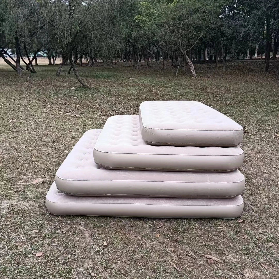 Portable PVC Flocking Air Mattress With Built-in Pump Detachable Battery for Camping - Lightweight Comfort Outdoor Travel Bed Aimak Store