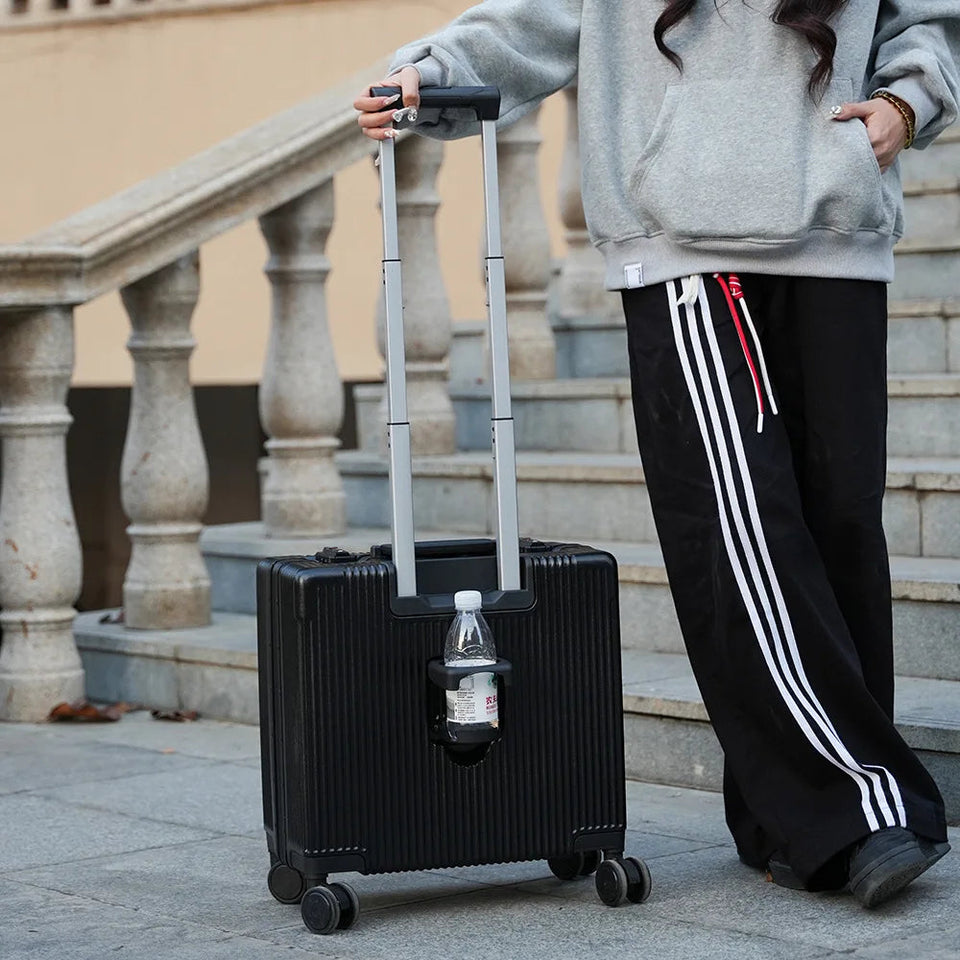 New Front Opening Lid Suitcase Multifunctional Mini Luggage Aluminium Frame 18/20 Boarding Box Trolley Case Cabin Bag Aimak Store