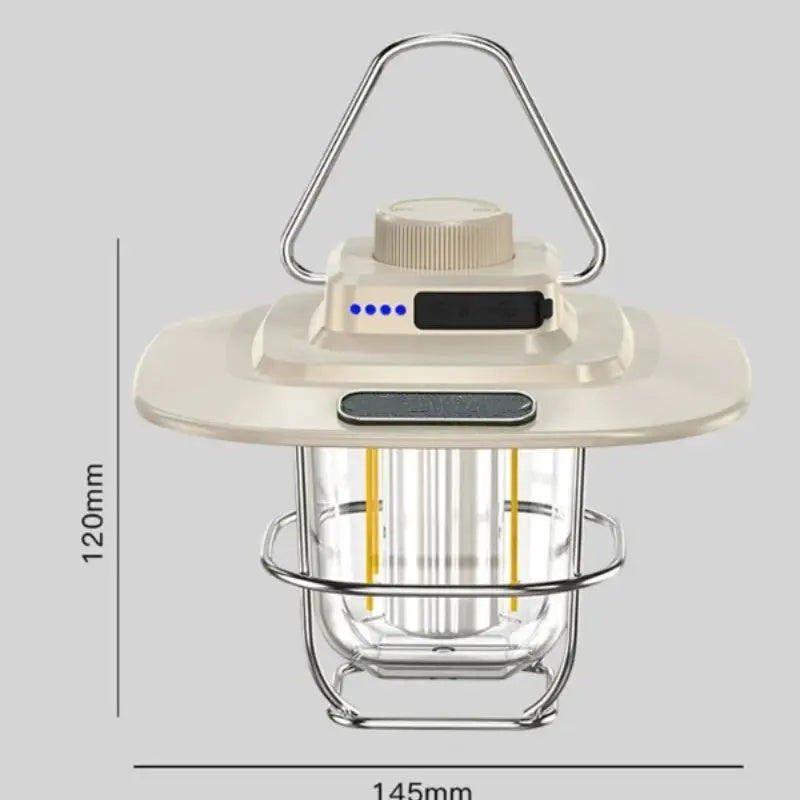 LED Camping Lamp Retro Hanging Tent Lamp Waterproof Dimmable Camping Lights USB Recharge Emergency Light Lantern for Outdoor Aimak Store