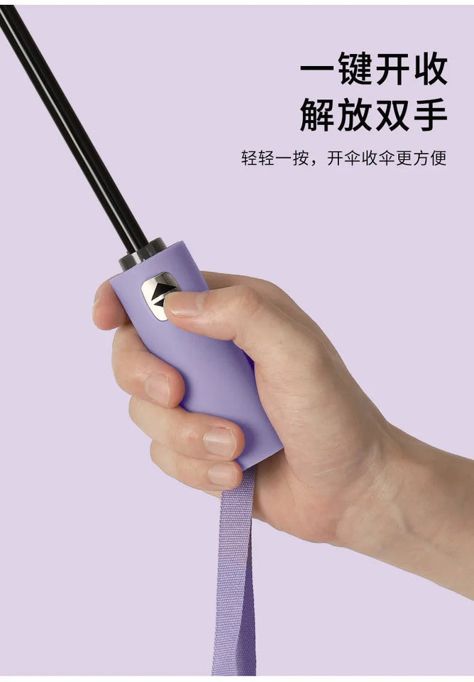 Umbrella Fully Automatic Men's Reinforced Women's Sunshade Umbrella, Rain and Rain Dual Use Umbrella, UV Protection Aimak Store