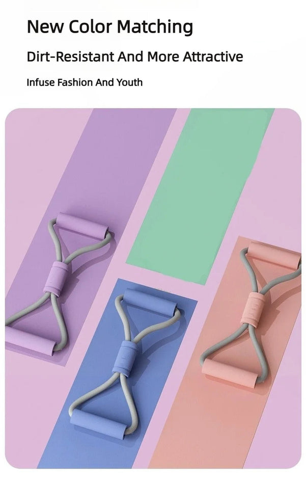 8 Tensioner Yoga Bands Exercise Stretch Itness Equipment Figure Elastic Pull Rope For Slimming Multi-Function Straps Band Aimak Store