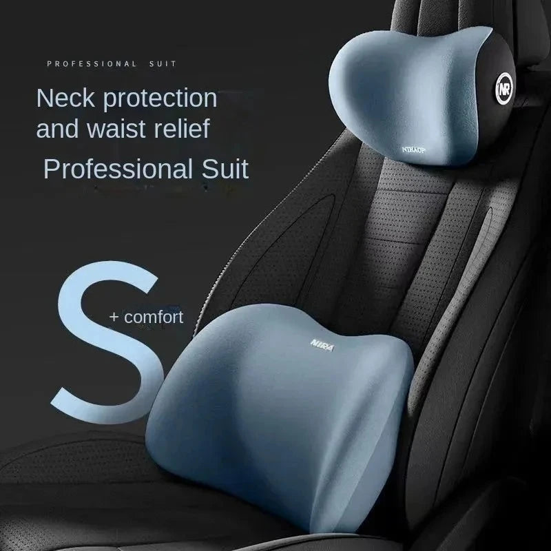 Ergonomic Memory Foam Car Seat Cushion - Lumbar Support & Neck Pillow For All-Season ComfortSynthetic Fiber Car Accessories Aimak Store