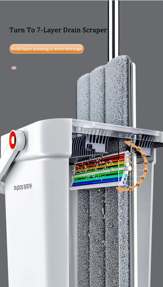 Joybos 40cm Big Mop Washing With Bucket and Squeeze Floor Cleaning Hand Free Flat Floor Mop Microfiber Household Cleaner Tools Aimak Store