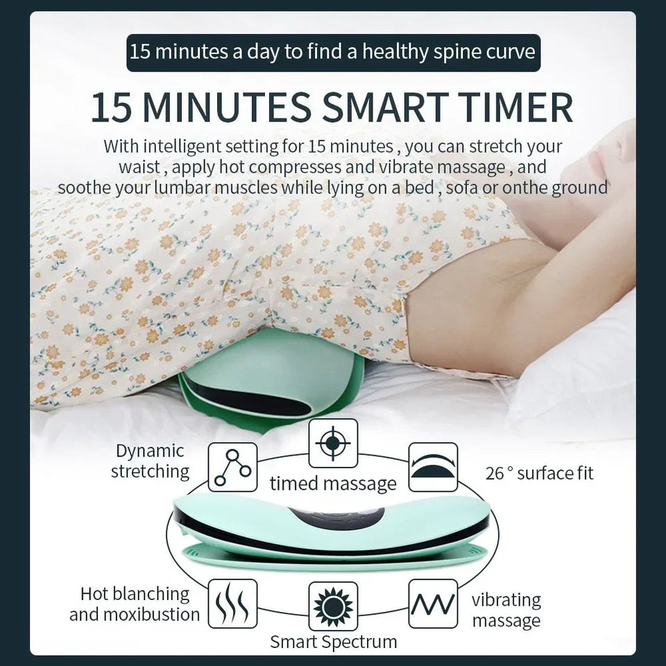 Electric Lumbar Traction Massager Adjustable Vibration Waist Massager Wa ist Spine Support Back Massage Machine Waist masajeador Aimak Store