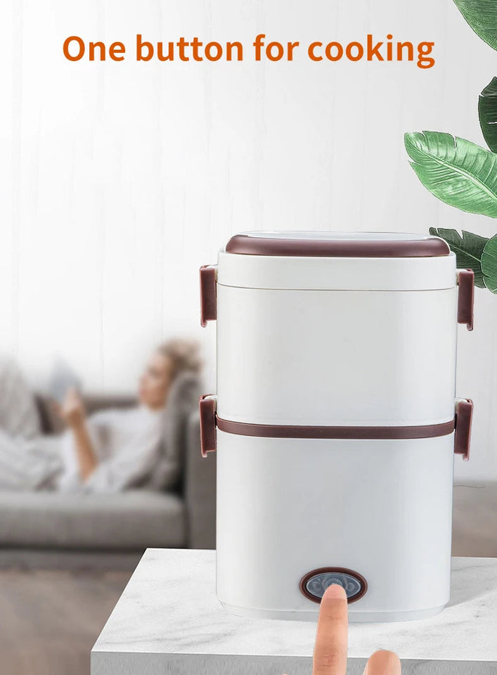 Electric Rice Cooker 220V Multi-functional Lunch Box Single/Double Layer Cooking Machine Food Steamer Food Storage Box EU Plug Aimak Store