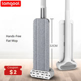 Lamgool Squeeze Mop Magic Flat Hands Free Washing Lazy Mops for House Floor Cleaning Household Cleaning Tools with Replaced Pads Aimak Store