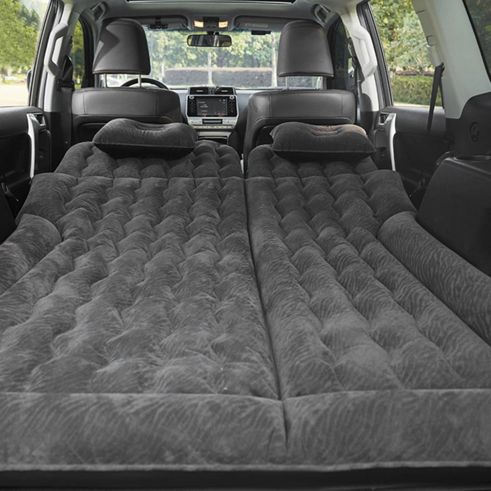 Car Inflatable Bed 2‑In‑1 Multifunction Inflatable Travel Mattress PVC Flocking Soft Sleeping Rest Cushion for Car SUV Aimak Store
