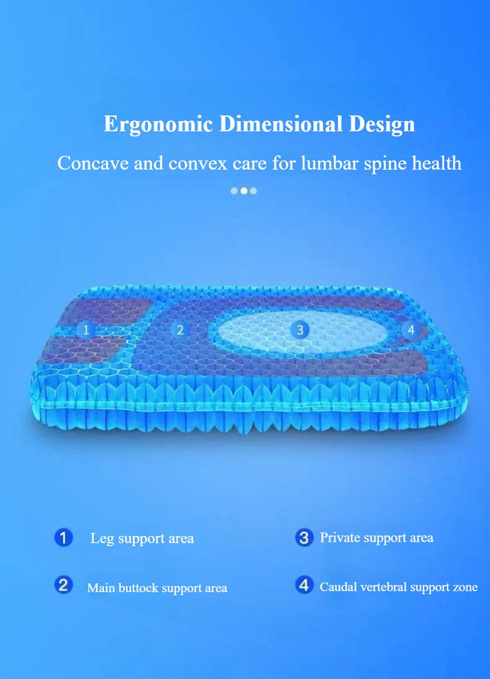 Gel Seat Cushion Summer Breathable Honeycomb Design For Pressure Relief Back Tailbone Pain Aimak Store