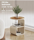 Home Living Room Iron Art Sofa Table Modern Round Feeding Table Bedroom Bedside Cabinet Elegant Nightstand Stylish End Table Aimak Store