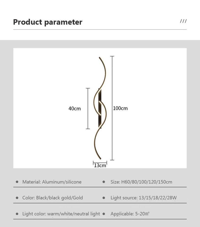 LED Wall Lamp 60/80/100CM Smart Remote Control Adjustable Color Temperature Brightness Bedroom Bedside Living Room Wall Sconces Aimak Store