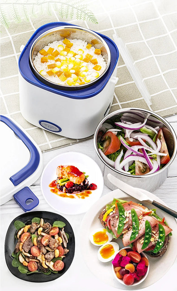 Electric Rice Cooker 220V Multi-functional Lunch Box Single/Double Layer Cooking Machine Food Steamer Food Storage Box EU Plug Aimak Store
