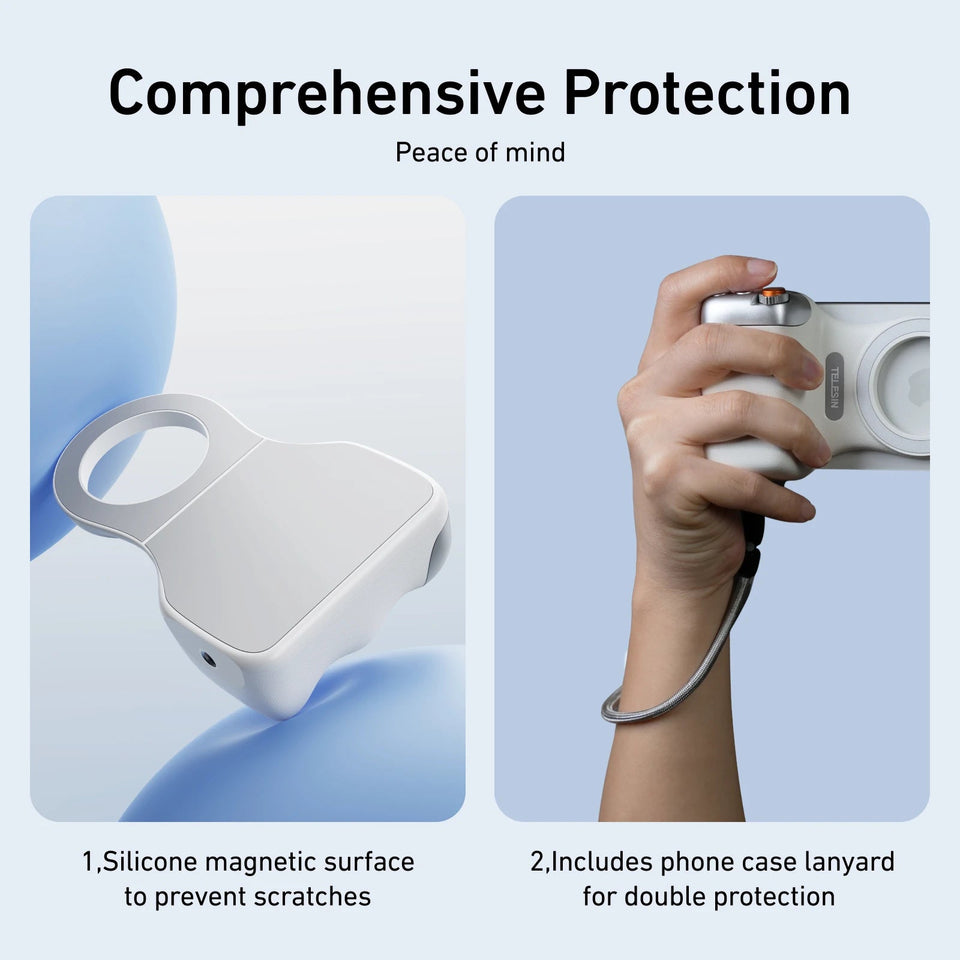 TELESIN Magnetic Phone Camera Shoot Hand Grip Phone Holder Shooting Aid Remote Control Handle for Iphone HUAWEI SAMSUNG Phone Aimak Store