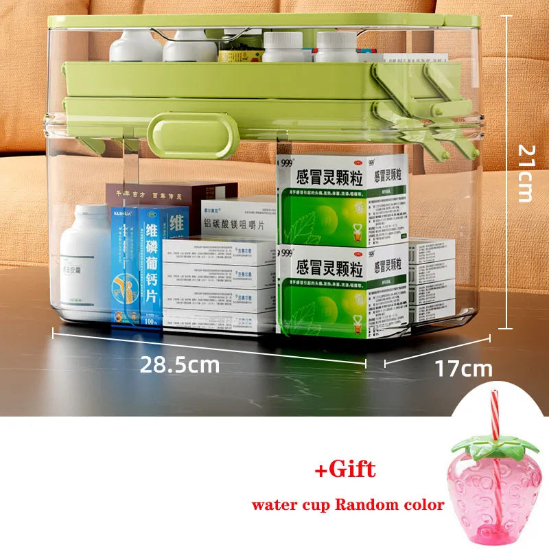 Household Medicine Box Large-capacity Medicine Multi-layer Sorting Storage Box Portable Storage Box for Groceries Aimak Store
