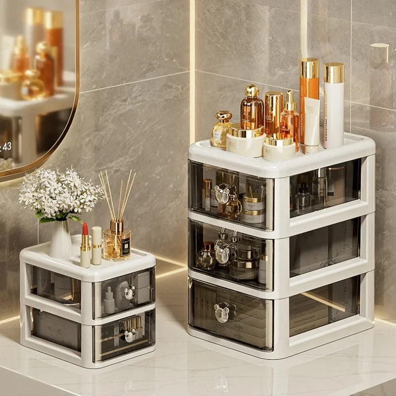 Stackable Desktop Storage Box with Dustproof Drawer Office Desk Storage Box Cosmetic Box Stationery Supplies Debris Storage Rack Aimak Store