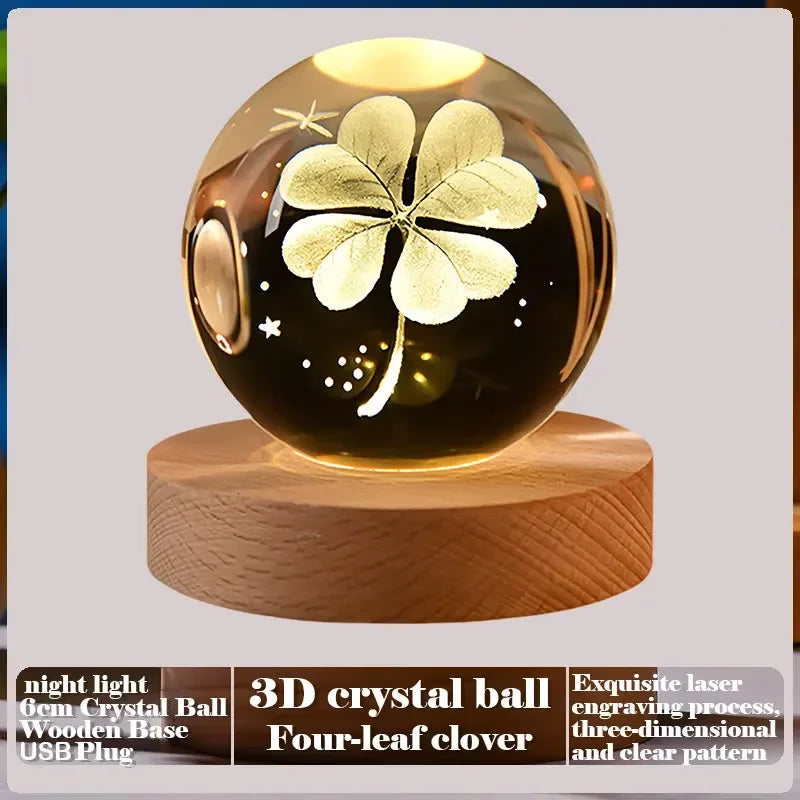 3D Crystal Ball Creative Valentine's Day Mother's Day Gift Rose Love Cloud Crystal Room Desktop Decoration Boy Girl Gifts Aimak Store