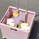 Folding Supermarket Shopping Hand Cart Trolley Convenient Stair Climber Foldable Cart with Wheels for Groceries Outdoor Camping Aimak Store