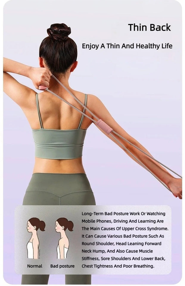 8 Tensioner Yoga Bands Exercise Stretch Itness Equipment Figure Elastic Pull Rope For Slimming Multi-Function Straps Band Aimak Store