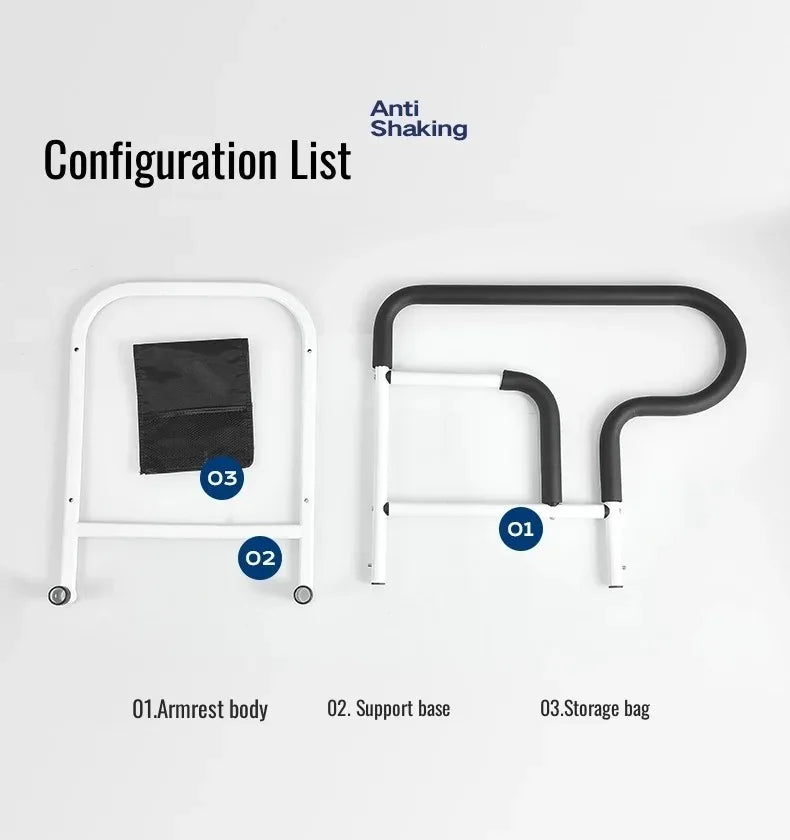 Bedside Guardrail for Elderly/Pregnant Women, Stainless Steel Bed Side Rail Protection Device, Adult Bed Handrail for Most Bed Aimak Store