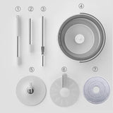 Self Wash Spi n Mop and Bucket with Wringer Set Adjustable Dirty and Clean Water Separation Mop Floor Cleaning Spinning Mop Aimak Store