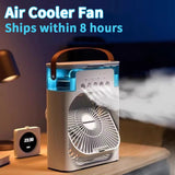 New 3 In 1 Fan AIr Conditioner Household Mini Air Cooler LED Night Light Portable Humidifier Air Adjustment Fan Office Home Fan Aimak Store