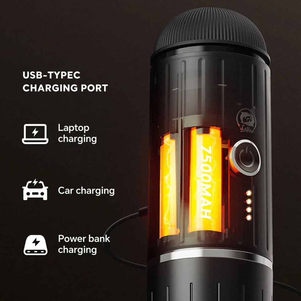 Portable Coffee Maker Electric Espresso Machine Compatible with Capsule & Ground Coffee Capsules Coffee Maker 2 In 1 for Hiking Aimak Store