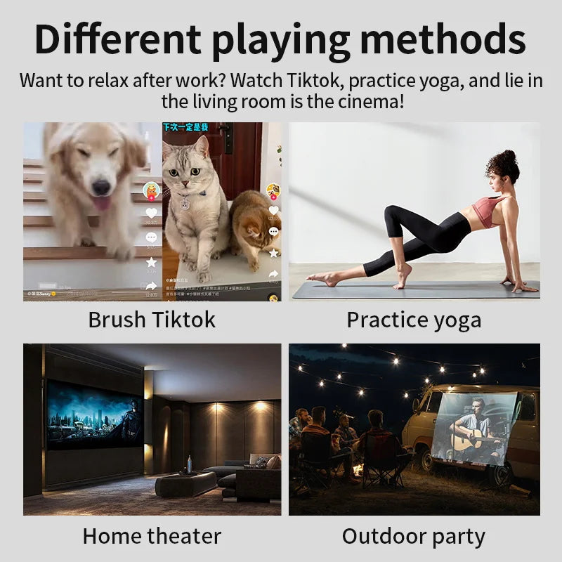 Salange P35 Android 10 Projector WIFI Portable MINI Video Beamer Smart TV 1280*720dpi for Game Movie Home Cinema 1080P 4K Video Aimak Store