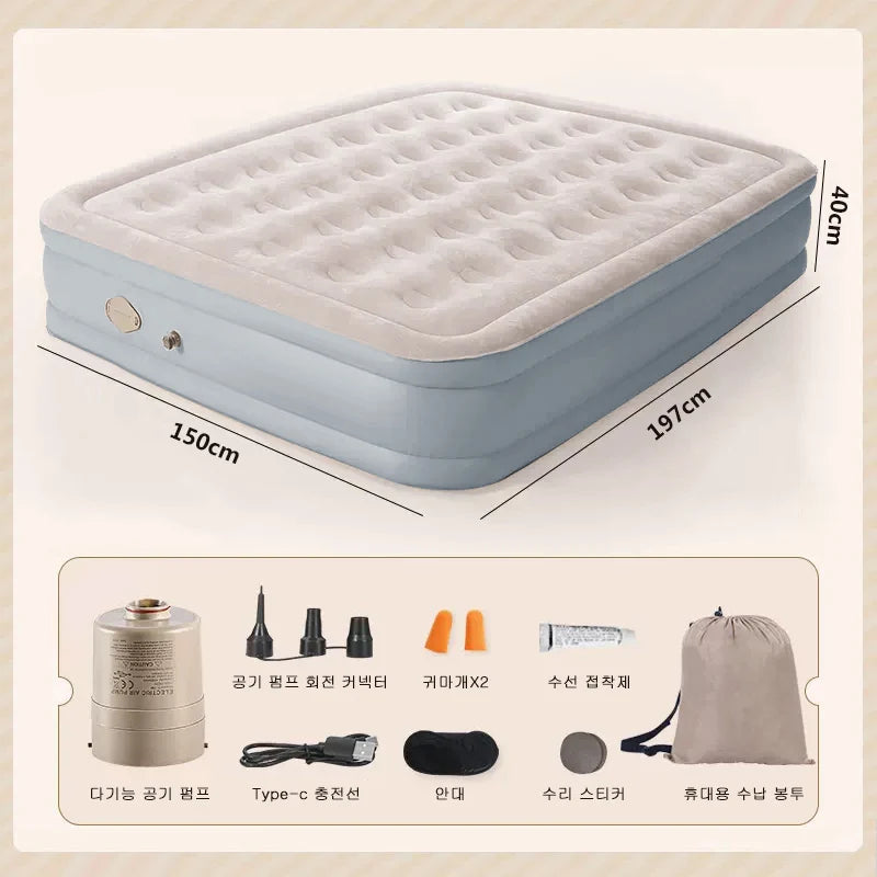 Air Mattress,Inflatable Airbed Luxury Self Inflation Deflation Twin Air Mattress with Electric Built-in Pump, Blow Up Guest Bed Aimak Store