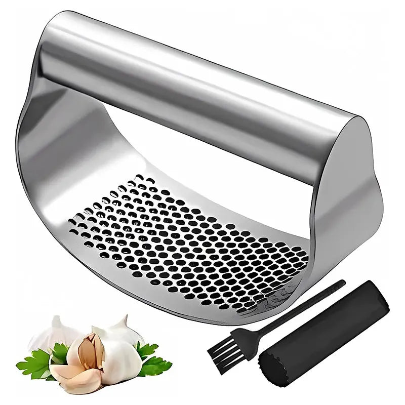 Upgraded Stainless Steel Garlic Press Squeezer Manual Garlic Ginger Rocker Crusher Garlic Cutting Mince Tools Kitchen Gadgets Aimak Store