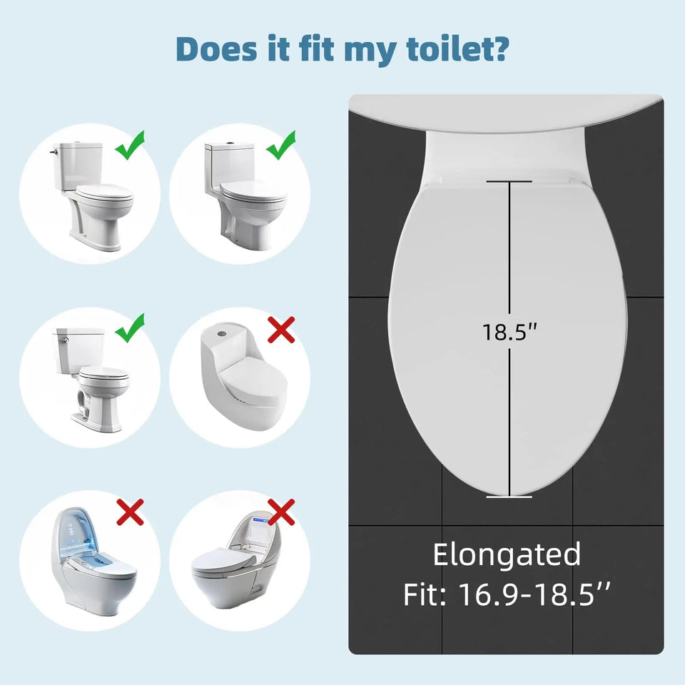 Elongated Bidet Toilet Seat with Slow Close,Non-Electric Bidet Attachment for Toilet Seat with Dual Nozzle,Self-Cleaning Nozzles Aimak Store