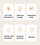 Folding Umbrella with Fan USB Charge Cool Ultra-light Parasol Black Coating Sun-resistant Umbrellas with Gift Box Aimak Store