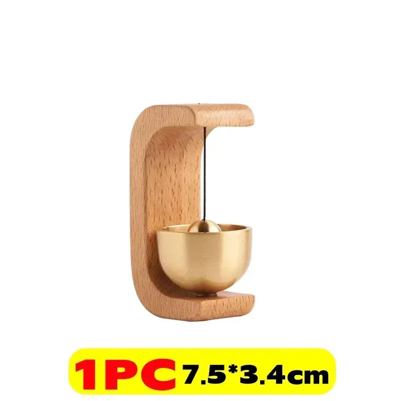 Brass Wind Chimes Wireless Doorbell Solid Wooden Doorbell Magnetic  Wireless Jingle Bell Entrance Door Bell Pendant Home Decor Aimak Store
