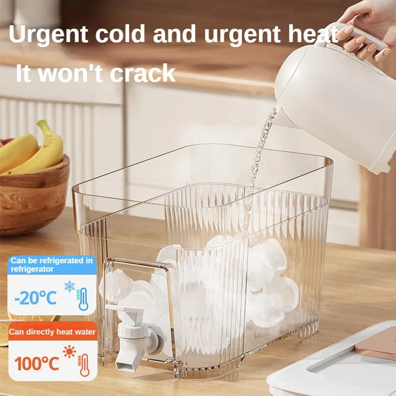 Cold Kettle with Faucet Household Put Refrigerator Fruit Tea Drinks Large Capacity High Temperature Resistant Cool Water Bottle Aimak Store