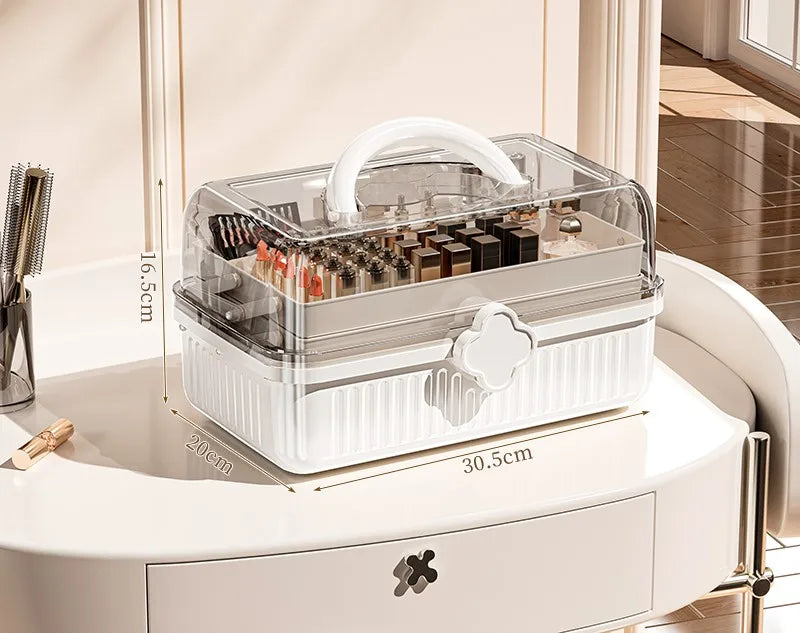 Art Craft Organizer Storage Box with 3 Layers Plastic Tool Box with Handle for Sewing Cosmetic Storage Box Portable Medicine Box Aimak Store