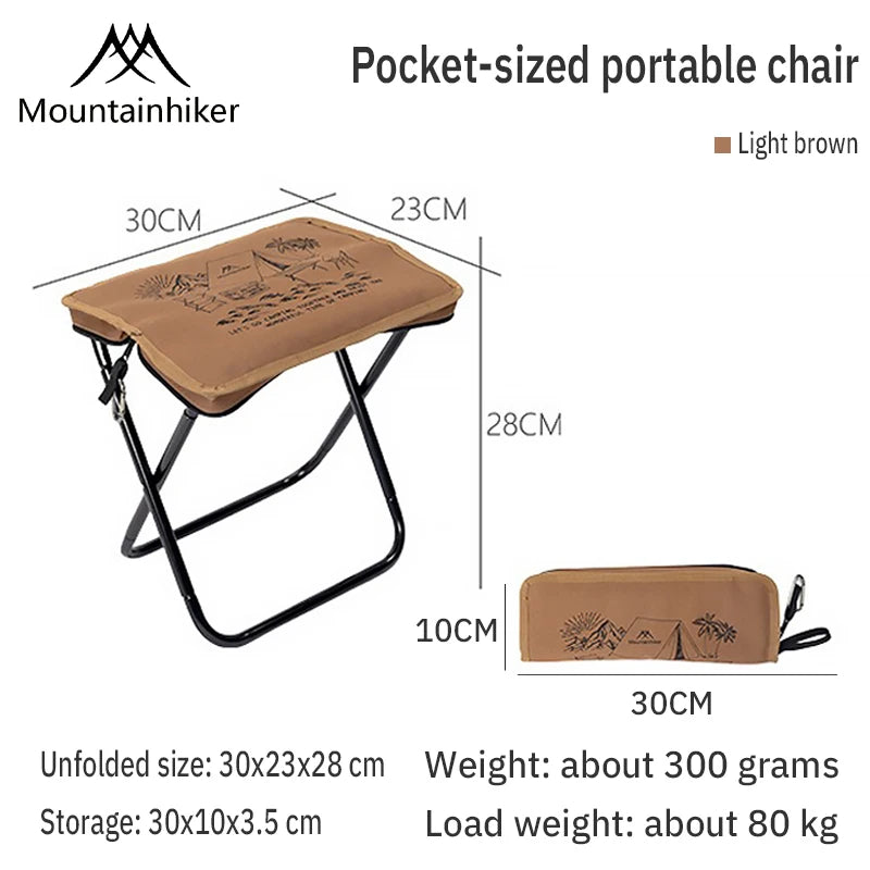 Mountainhiker camping portable folding stool ultra-light aluminum alloy storage chair mini fishing chair picnic light furniture Aimak Store