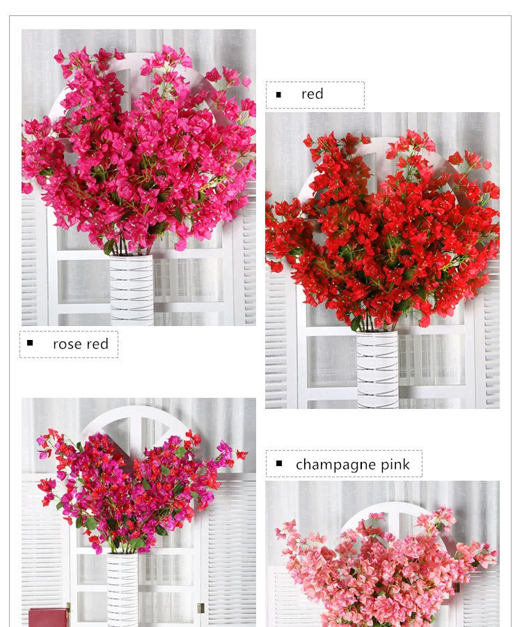 Bougainvillea Artificial Flower Silk Fake Flower Wedding Home Decor Garden Engineering Landscaping Plants Garland Flower Wall Aimak Store