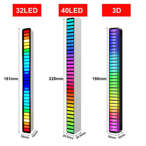 LED Sound Control Lights RGB 3D Pickup Lights Smart APP Control Music Rhythm Atmosphere Light for Gaming Desktop Decora LED Lamp Aimak Store