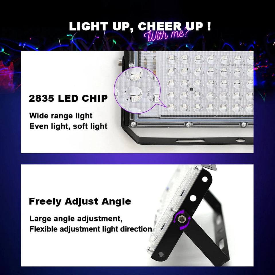 LED Light Adjust Angle Blue Light Floodlight 50/100/150W EU (No) Plug AC220V Outdoor LED Spotlights USB DC5V Party Lighting Lamp Aimak Store