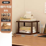 Desktop Storage Rack Small Shelf on The Desk Simple Bookshelf Desk Kitchen Storage Rack Countertop Shelf Bamboo Storage Rack Aimak Store