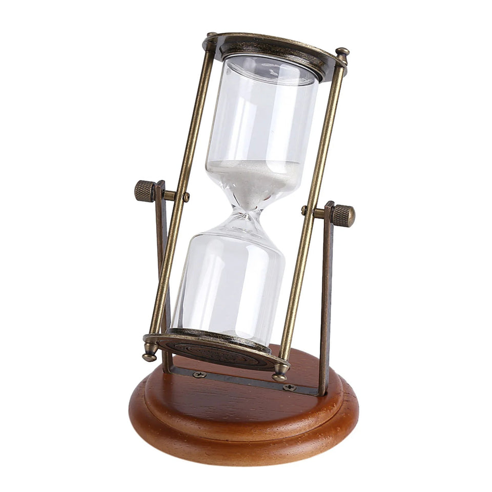 15 Minutes Metal Rotating Sand Glass Timer Clock Hourglass Table Ornament Home Decor Gift Aimak Store