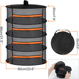 2ft Herb Drying Rack 2/4/6/8 Layer Folding Mesh Hanging Basket Dryer Net with Zippers for Seeds Flowers Buds Fit in Grow Tents Aimak Store