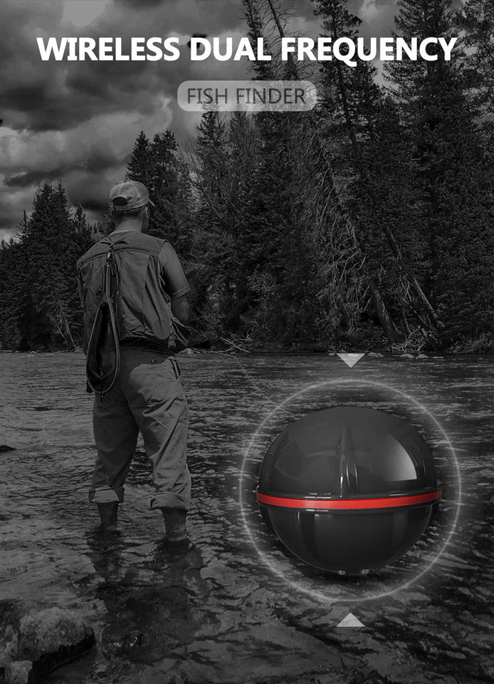 New Smart Fishfinder Fish finder Shore Tablet Boat 125KHz Lake 60M App Sea GPS Wireless Sonar Smartphone Aimak Store