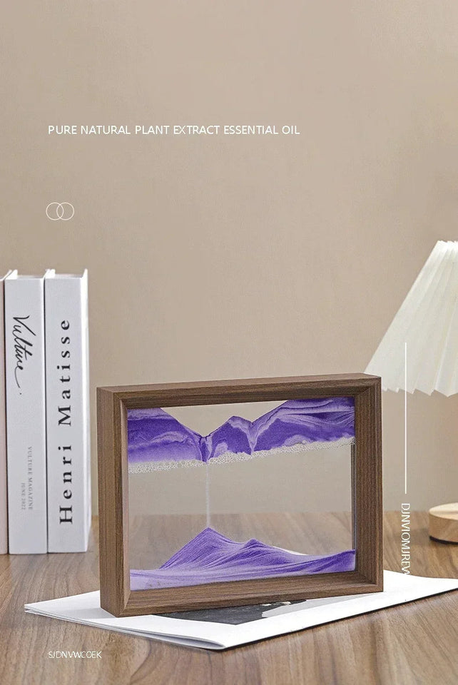 3D Sandscape Moving Sand Art Picture Wooden Frame Quicksand Liquid Hourglass Craft Flowing Sand Painting Office Home Decor Gifts Aimak Store