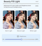 Q18 Desktop Following the shooting Mode Gimbal Stabilizer Selfie Stick Tripod with Fill Light for iPhone Cell Phone Smartphone Aimak Store