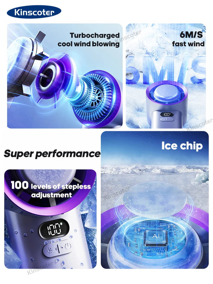 KINSCOTER Portable Handheld Turbo Fan 100 Wind Speeds Adjustable Mini Personal Fan Battery Operated Electric Eyelash Fan Aimak Store