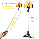 Wireless Bluetooth Selfie Stick Foldable Portable Tripod with Fill Light Shutter Remote Control for Android iPhone Smartphone Aimak Store
